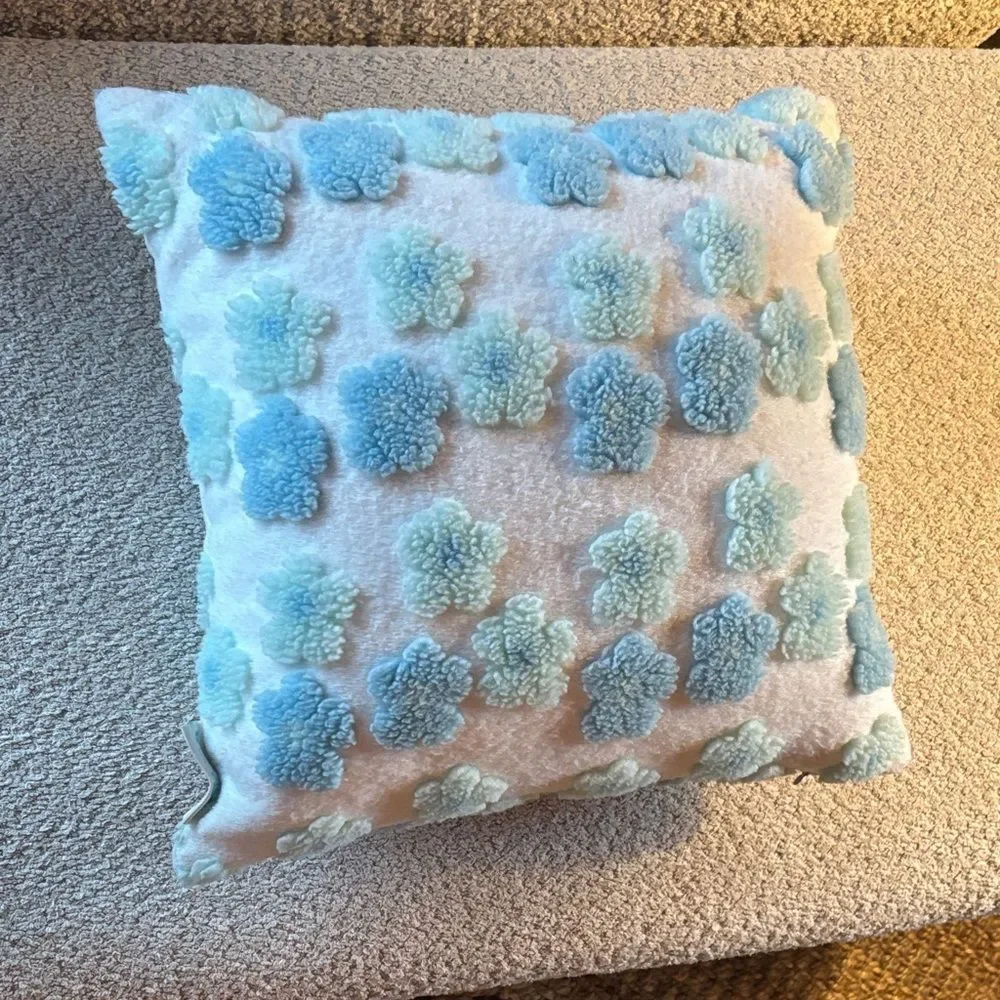 UGG Kookaburra Blue and Cream Textured Pillow